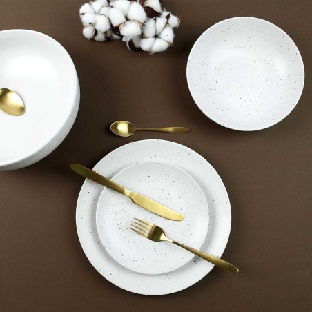 Service De Table 18 pièces Portofino Blanc - Home Deco Factory