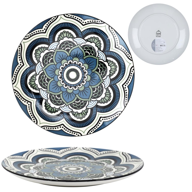 Service De Table 18 pcs En Porcelaine Mandala Bleu - Home Deco Factory
