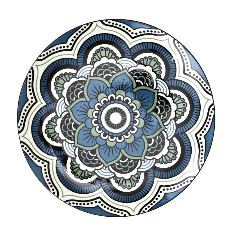 Service De Table 18 pcs En Porcelaine Mandala Bleu - Home Deco Factory