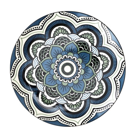 Service De Table 18 pcs En Porcelaine Mandala Bleu - Home Deco Factory