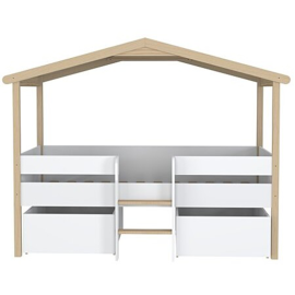 Ensemble Lit cabane Enfant + 2 tiroirs Jardin Secret 90x190 avec Matelas Enfant 90x190 - Laïba Kids 2