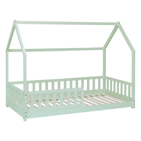 Ensemble Lit cabane Bosco Vert + Matelas enfant 90x190 Laïba Kids