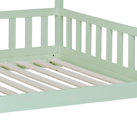 Ensemble Lit cabane Bosco Vert + Matelas enfant 90x190 Laïba Kids