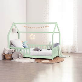 Ensemble Lit cabane Bosco Vert + Matelas enfant 90x190 Laïba Kids 2
