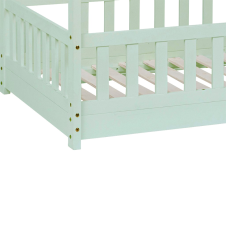 Lit cabane enfant Bosco 90x190 Vert Laïba Kids