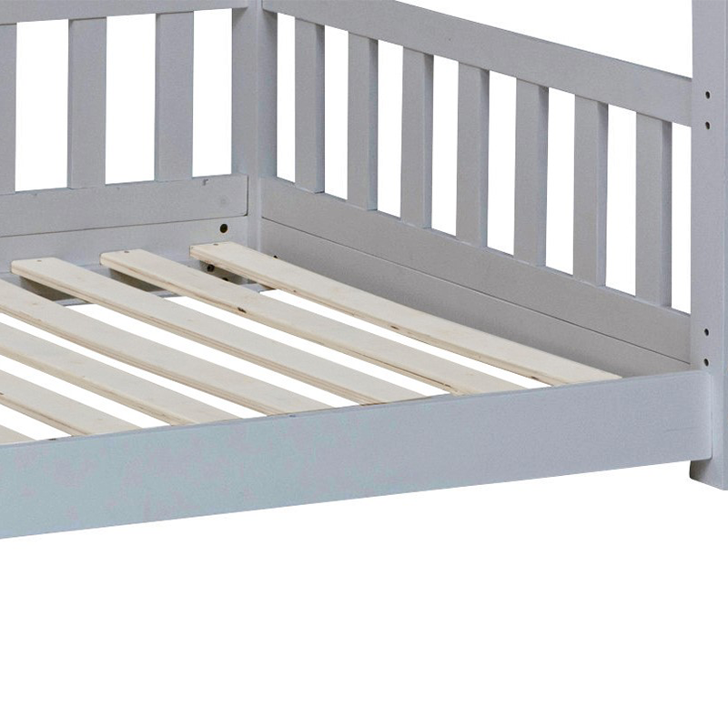 Lit Cabane Enfant Bosco 90x190 Gris - Laiba Kids