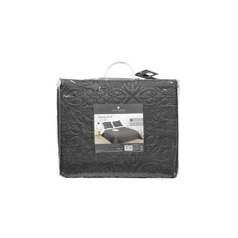 Dessus de lit arabesque et 2 taies d\'oreiller Ivoire Atmosphera