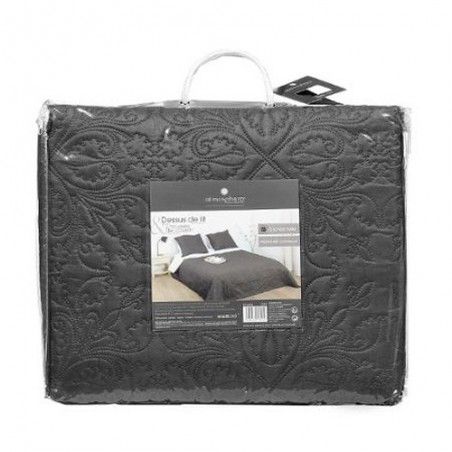 Dessus de lit arabesque et 2 taies d\'oreiller Ivoire Atmosphera