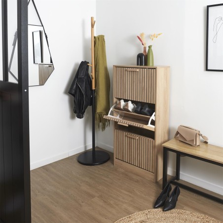 Meuble à chaussures 3 portes Klaus Marron Home Deco Factory