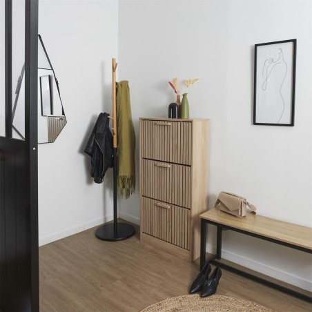 Meuble à chaussures 3 portes Klaus Marron Home Deco Factory