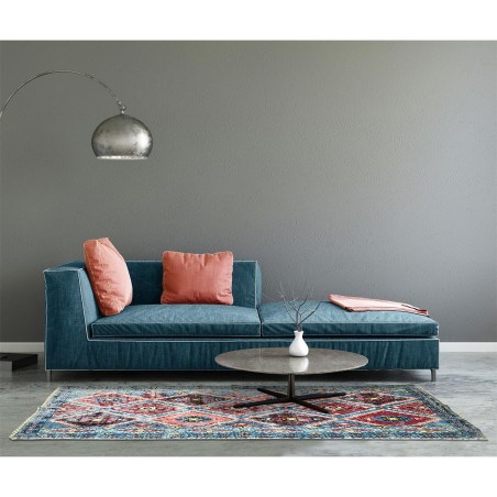 Tapis deco ethnique Agra 120x170 Bleu Home Deco Factory