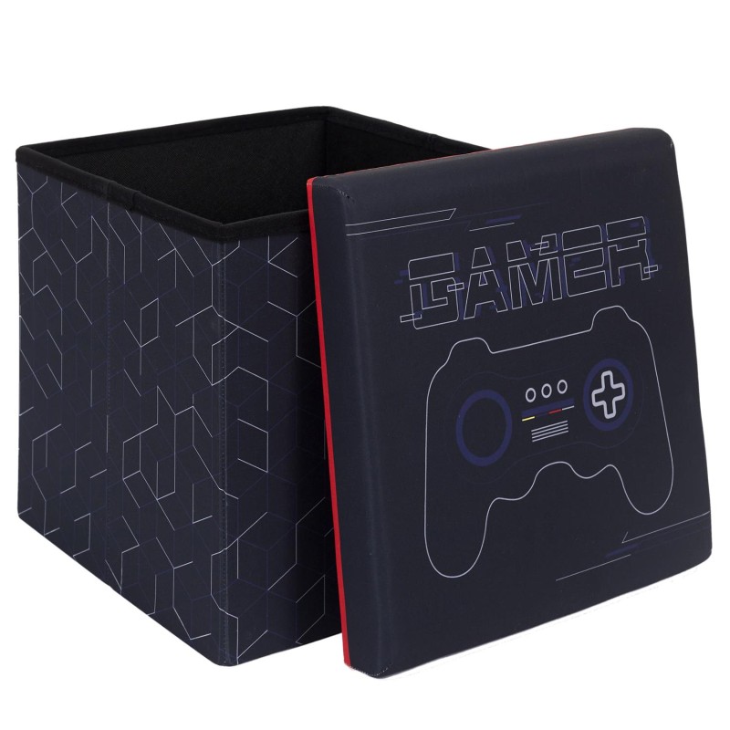 Pouf pliable Gamer Noir Rouge Home Deco Factory