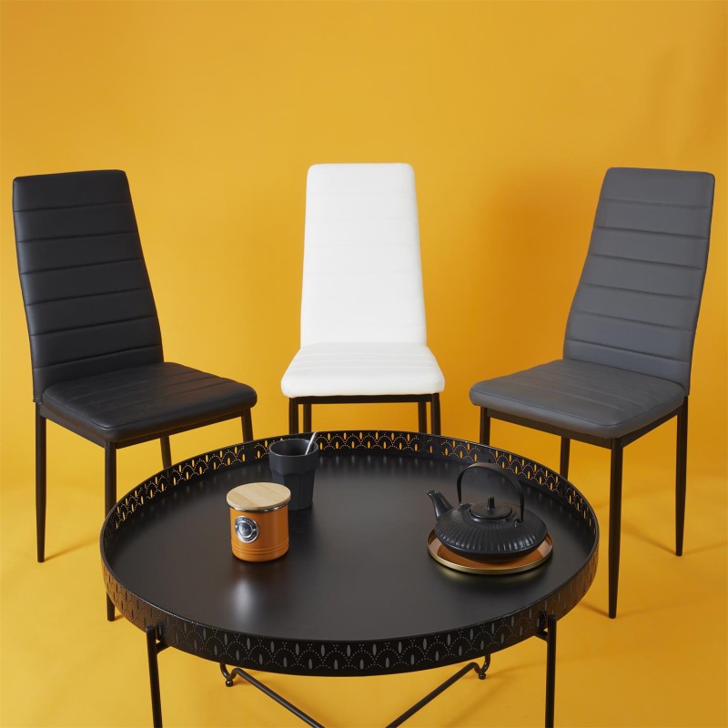 Table D'appoint plateau rond Seville Noire Home Deco Factory