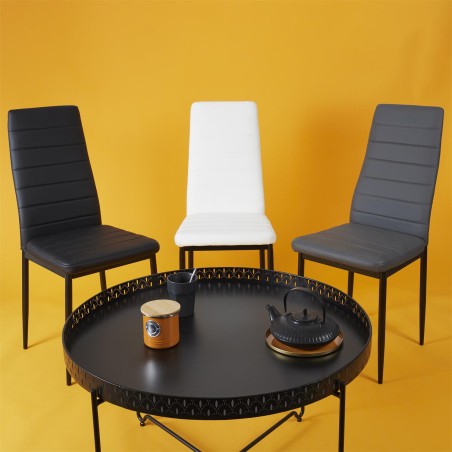 Table D'appoint plateau rond Seville Noire Home Deco Factory