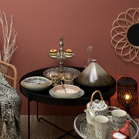 Table D'appoint plateau rond Seville Noire Home Deco Factory