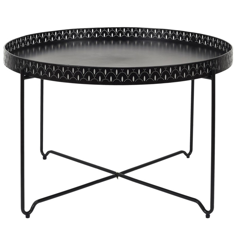 Table D'appoint plateau rond Seville Noire Home Deco Factory