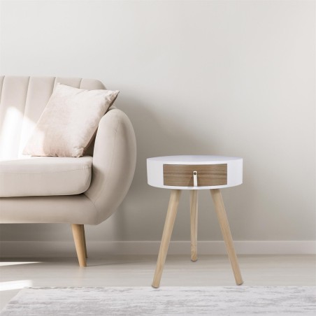 Table de chevet Nora Blanc Home Deco Factory