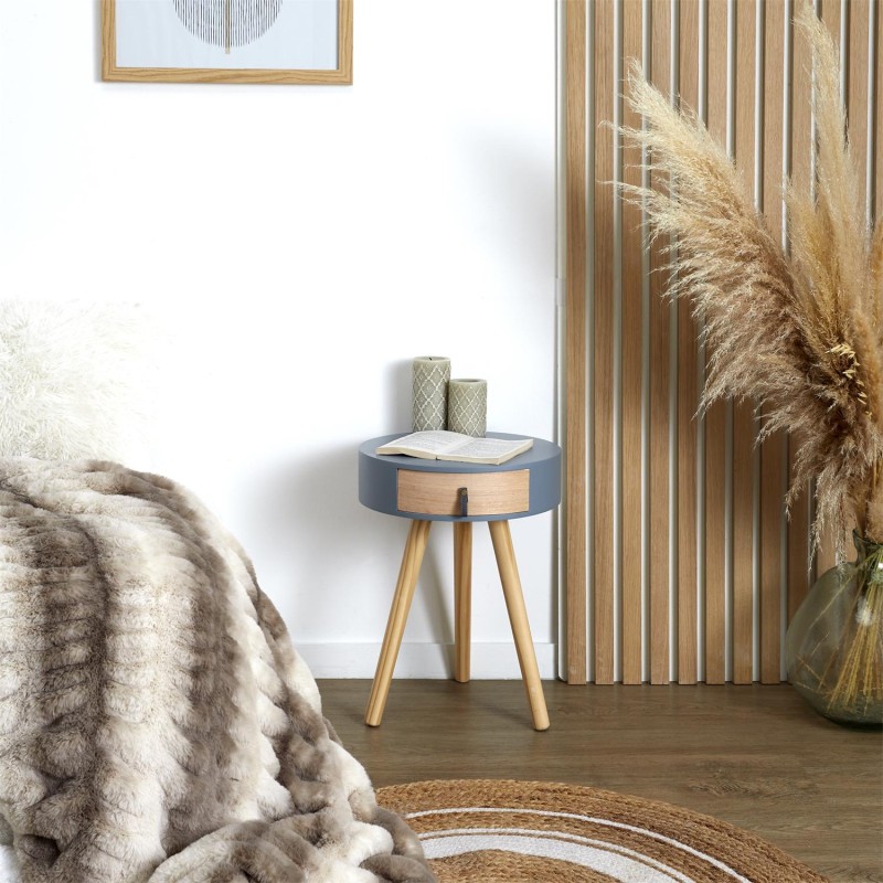 Table de chevet Nora Gris Home Deco Factory