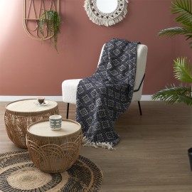 Plaid à motif Mirage 150x200 Noir Home Deco Factory 2