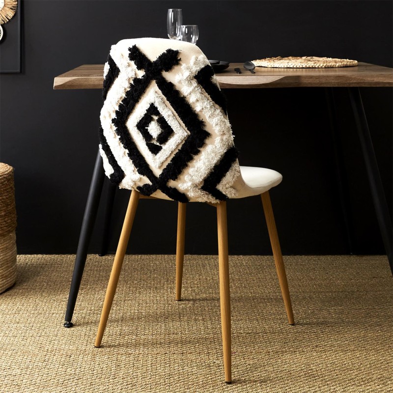 Chaise De Table Design Lagos Beige Noir Home Deco Factory