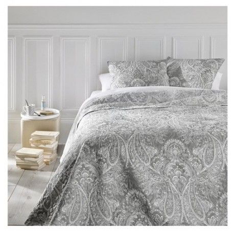Dessus de lit Marie avec 2 taies d\'oreillers 240 x 260 cm Gris clair Atmosphera