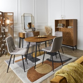 Chaise Mateo En Velours Taupe Home Deco Factory 2