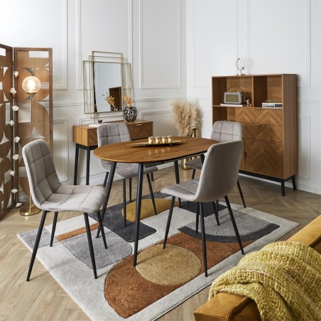 Chaise Mateo En Velours Taupe Home Deco Factory