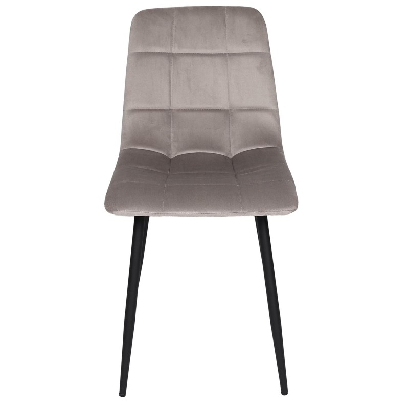 Chaise Mateo En Velours Taupe Home Deco Factory