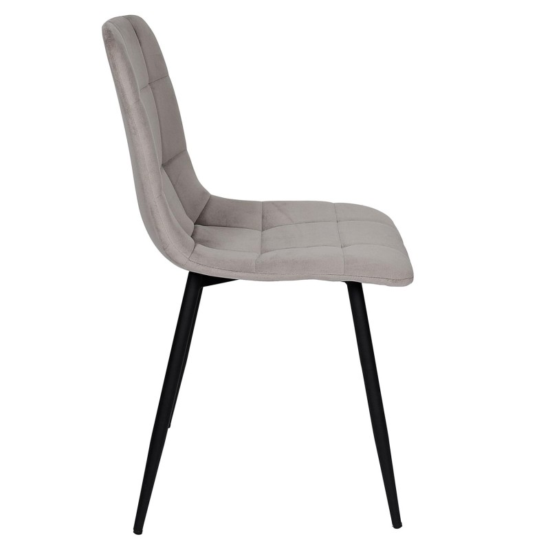 Chaise Mateo En Velours Taupe Home Deco Factory