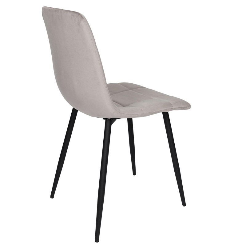 Chaise Mateo En Velours Taupe Home Deco Factory