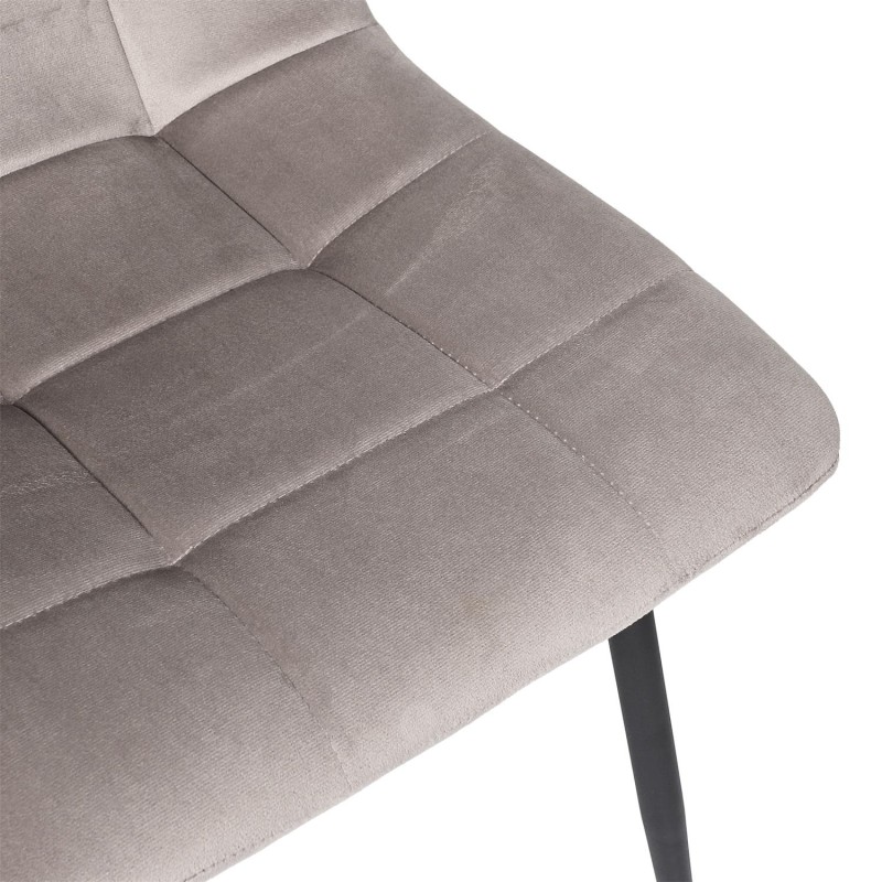 Chaise Mateo En Velours Taupe Home Deco Factory