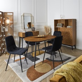 Chaise Mateo En Velours Noire Home Deco Factory 2