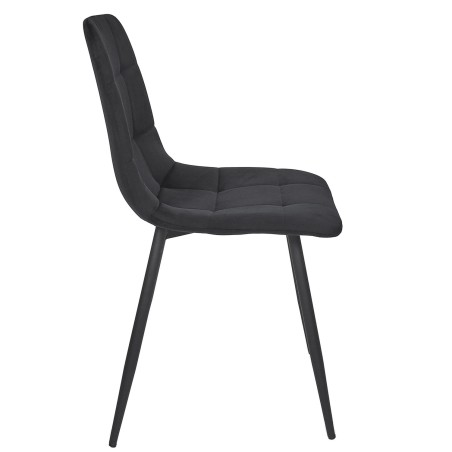 Chaise Mateo En Velours Noire Home Deco Factory