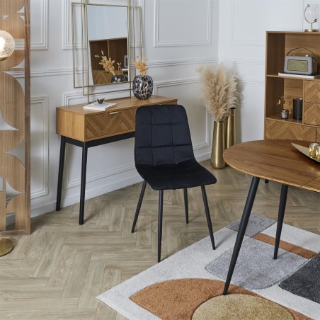 Chaise Mateo En Velours Noire Home Deco Factory