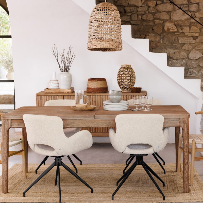 Fauteuil De Table Kale Blanc Ivoire Atmosphera