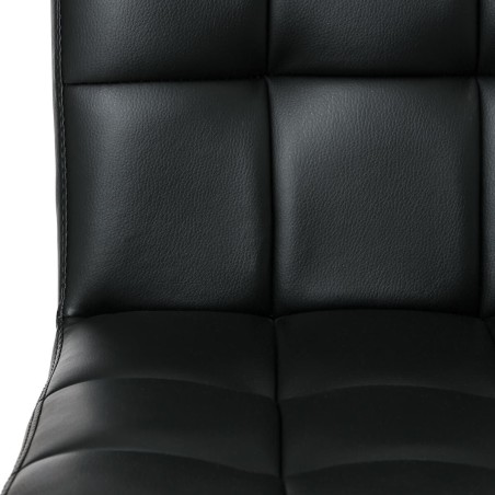 Chaise De Bar Delek PU Noire - Atmosphera