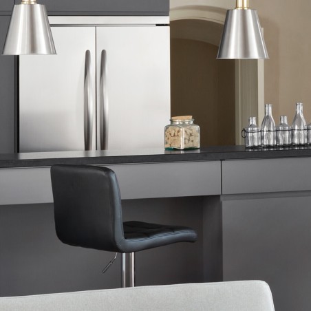 Chaise De Bar Delek PU Noire - Atmosphera