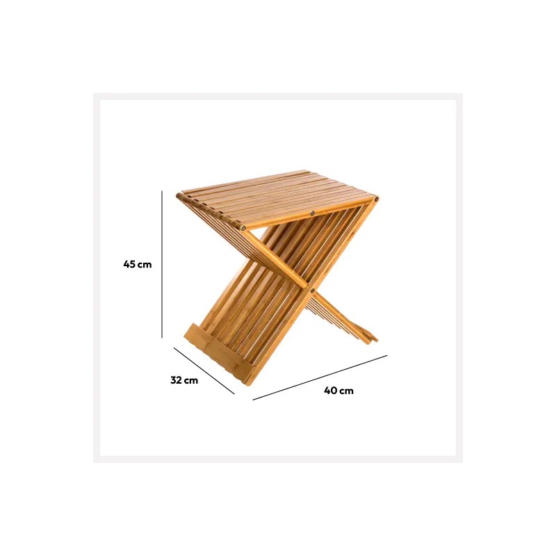 Tabouret Pliant En Bambou Five