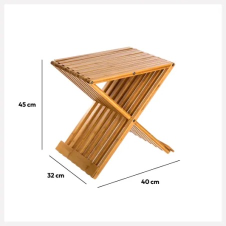 Tabouret Pliant En Bambou Five