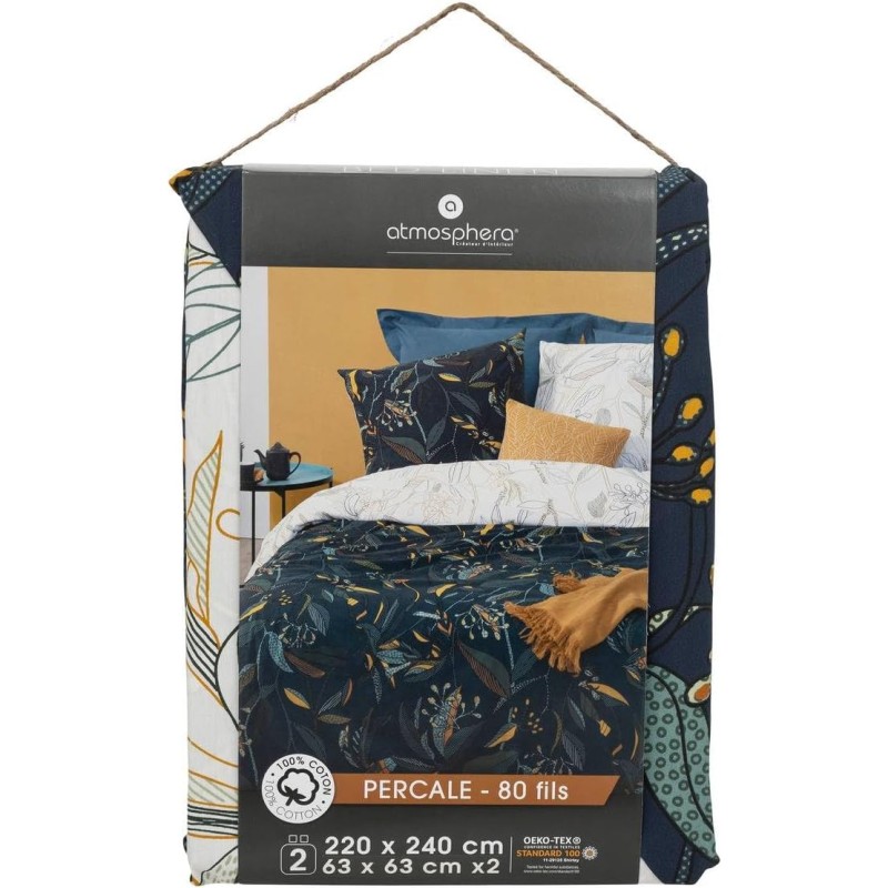 Parure de lit imprimée Kepas percale 240 x 220 - Atmosphera