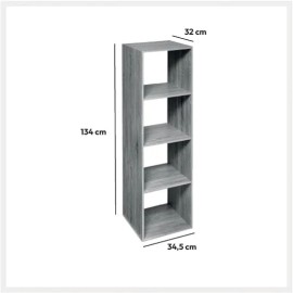 Etagère haute 4 cases Mix N Modul Gris - Five 2