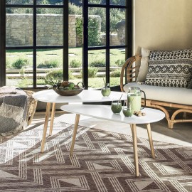 Lot de 2 tables basses Mileo Blanche - Atmosphera 2