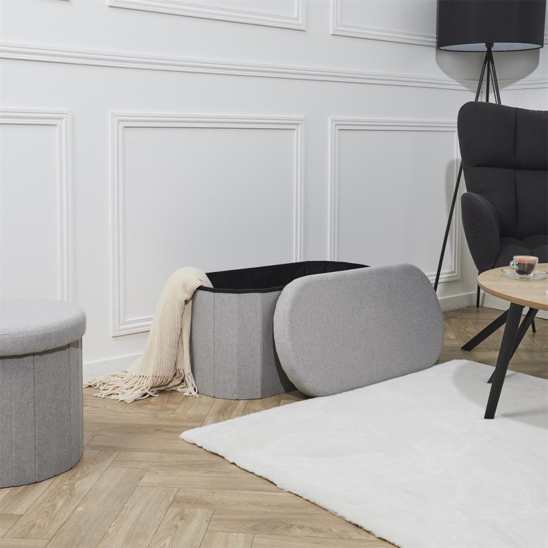 Coffre banc pliable Gris Home Deco Factory