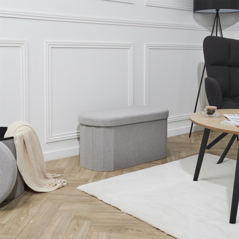 Coffre banc pliable Gris Home Deco Factory