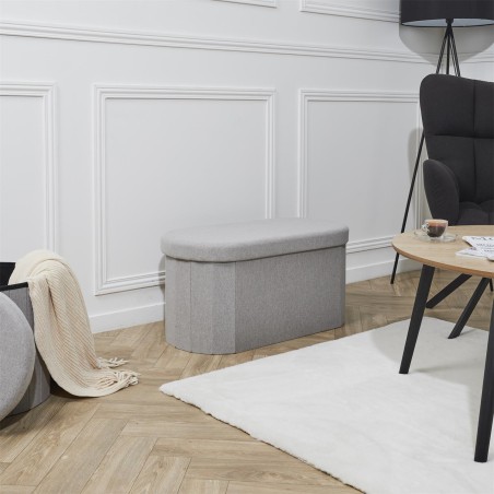 Coffre banc pliable Gris Home Deco Factory
