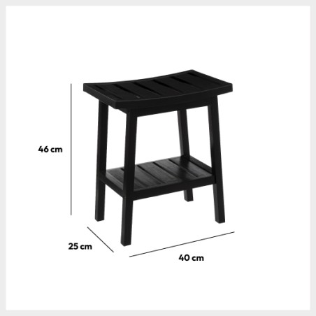 Tabouret rangement bambou Noir Five