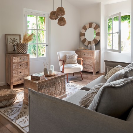 Fauteuil Chiara Bouclette Blanc Atmosphera