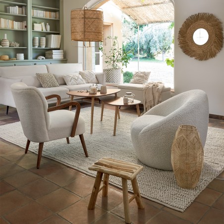 Fauteuil Chiara Bouclette Blanc Atmosphera
