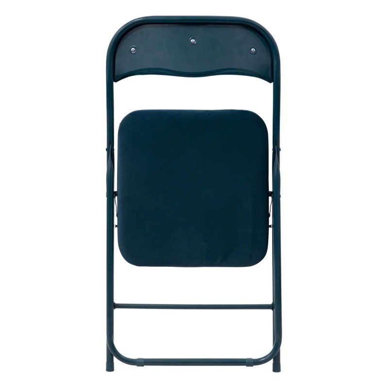 Lot De 6 Chaises En Velours Pliantes Bleu Canard - Five