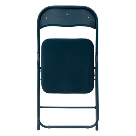 Lot De 6 Chaises En Velours Pliantes Bleu Canard - Five